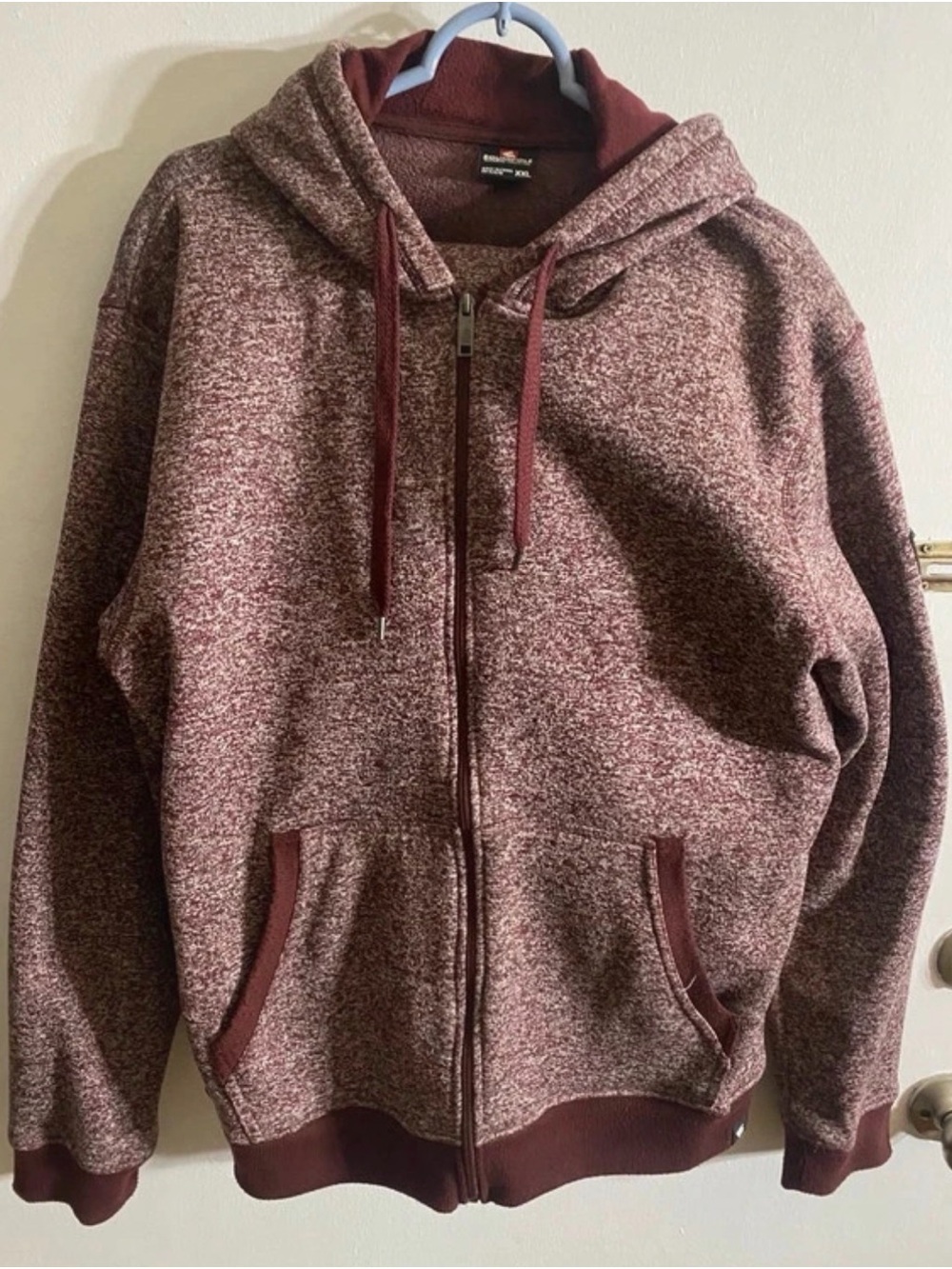 Y2K South Pole Maroon Blend Full-Zip Hooded Bomber Jacket